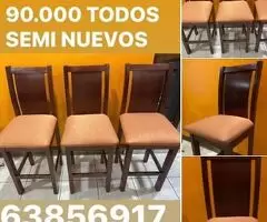 Se Vende Tres Bancos De Madera Con Poco Uso