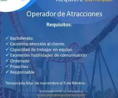 Operador de Atracciones Para Trabajar